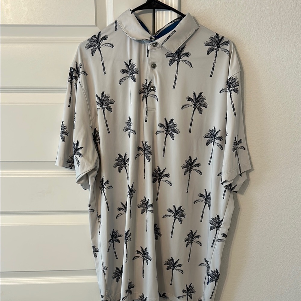 Devereux Palm Tree Print Men's Golf Shirt